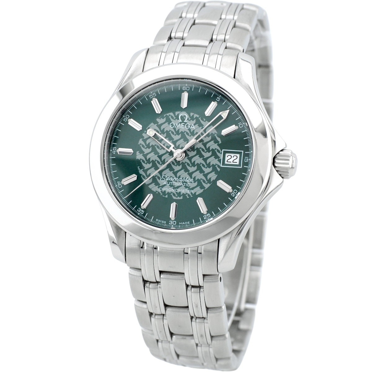 オメガ シーマスター 120 クロノメーター ジャックマイヨール 1998年 限定4500本 グリーン文字盤 自動巻 OH済 USED