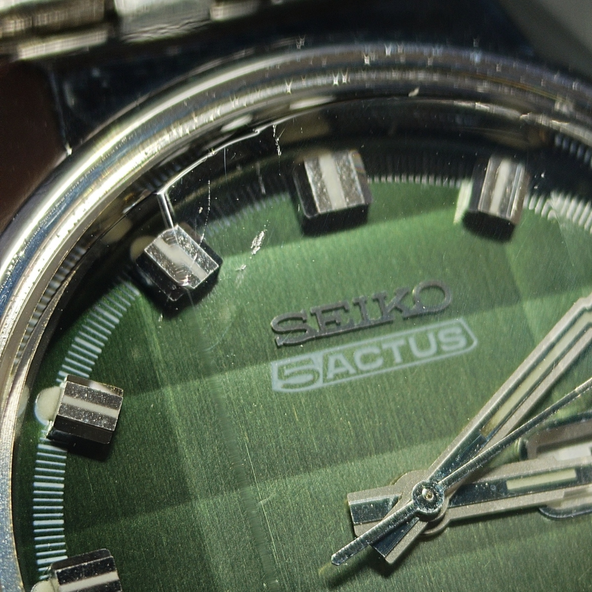セイコー ファイブアクタス 6106-7690 グリーン文字盤 3面カットガラス 自動巻 OH済 昭和49年/1974年製