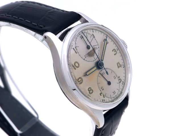 ホイヤー 縦2つ目クロノグラフ Valjoux Cal.77 手巻 OH済 1940年代　