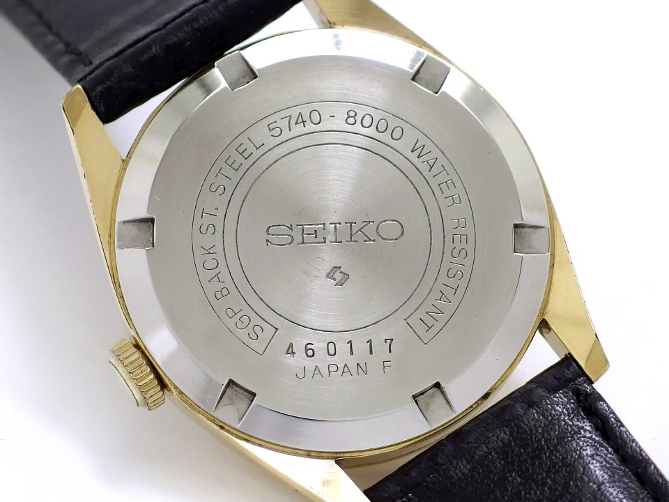 セイコー ロードマーベル 36000 5740-8000 金メッキ 絹目文字盤