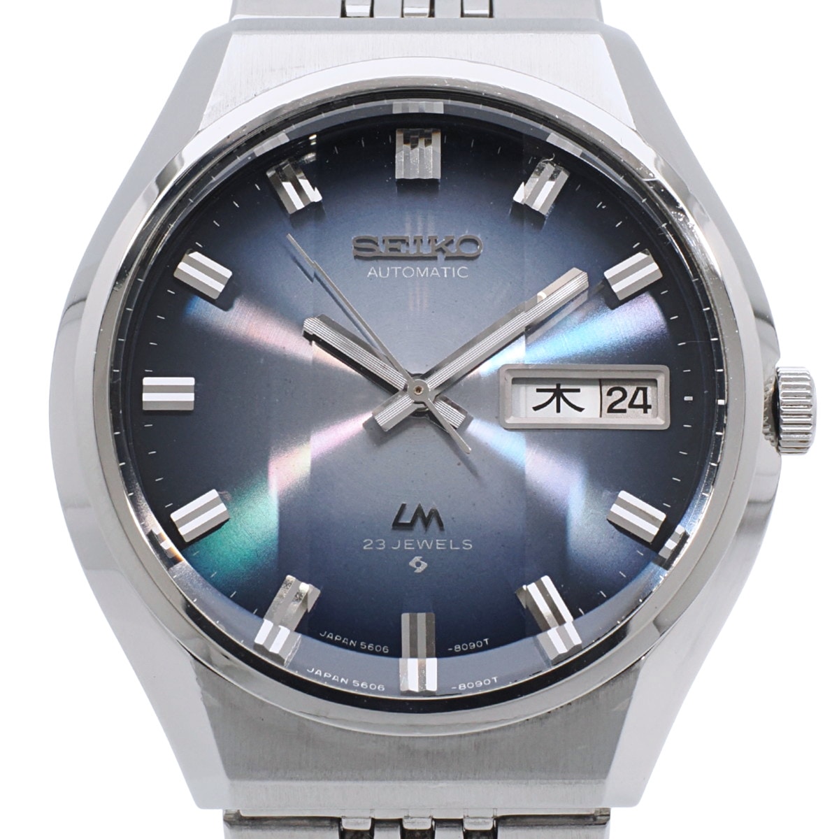 セイコー ロードマチック 5606-8061 カットガラス スクリューバック 純正ブレスレット 自動巻 OH済 昭和50年/1975年製