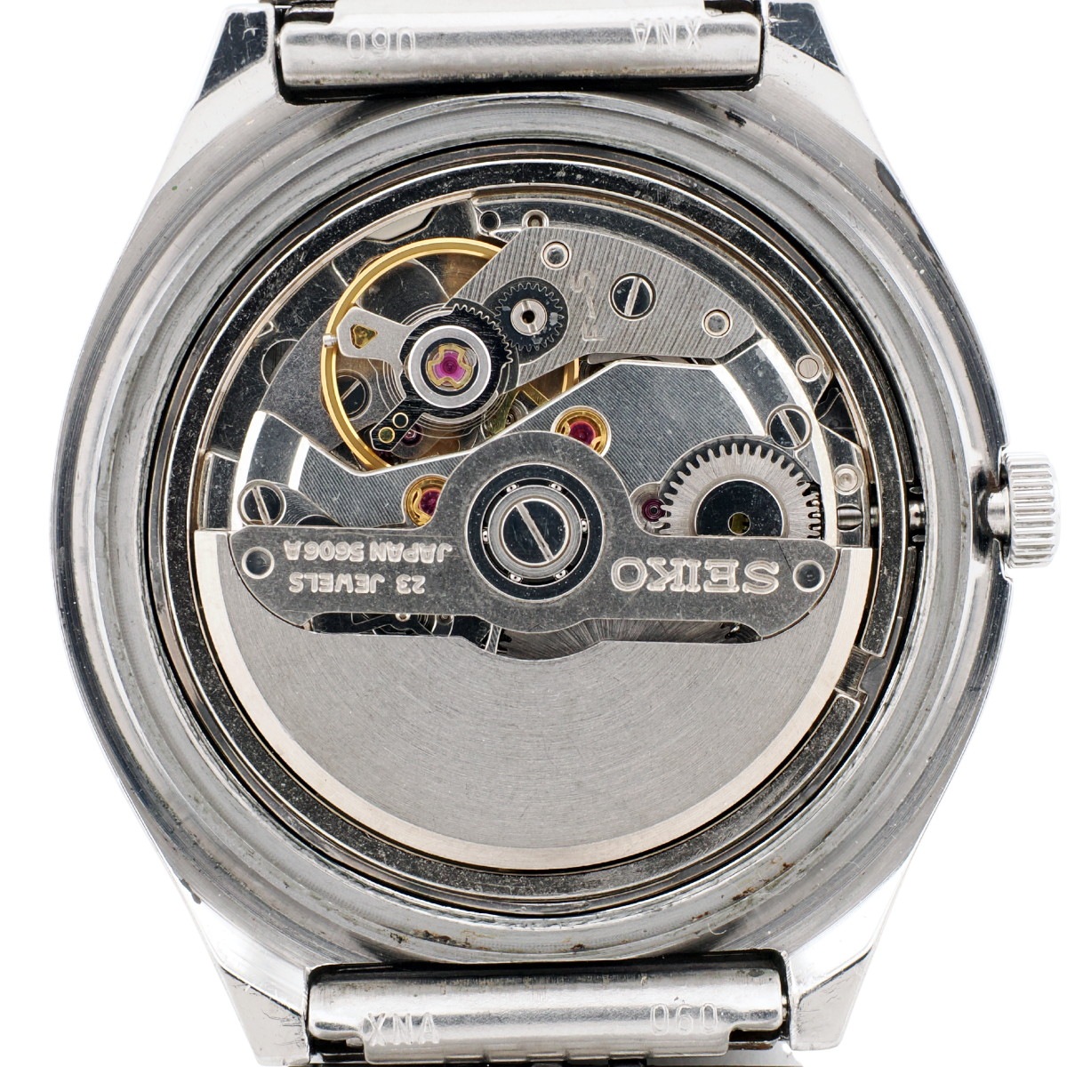 セイコー ロードマチック 5606-8061 カットガラス スクリューバック 純正ブレスレット 自動巻 OH済 昭和50年/1975年製