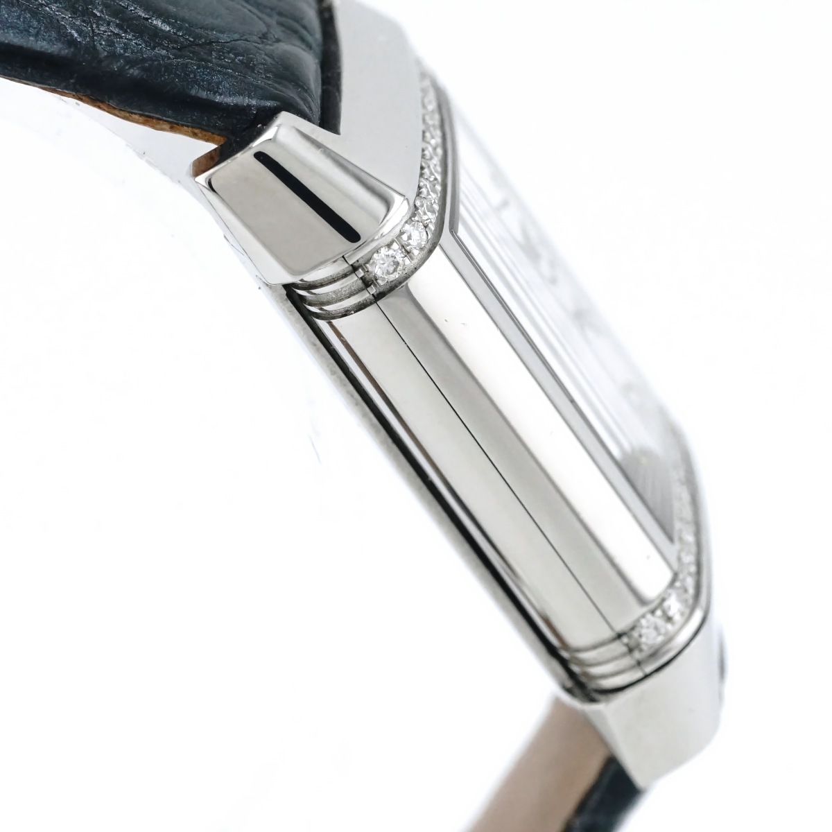 ジャガールクルト レベルソ レディース 265.8.08 ギョーシェ彫り文字盤 裏面刻印跡 クオーツ 純正Dバックル 2000年代 USED