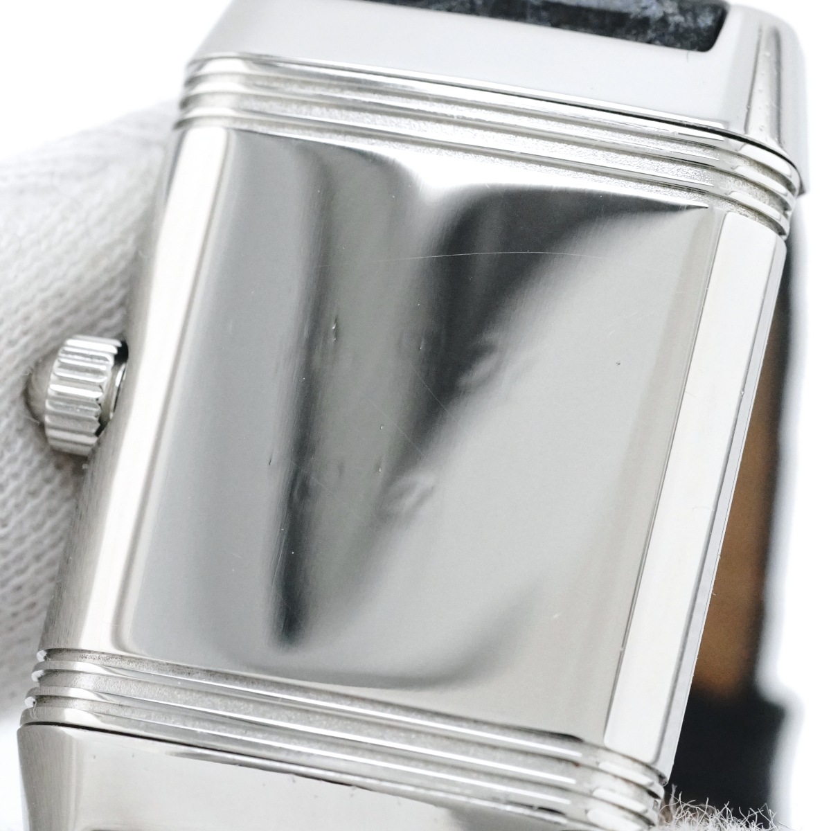 ジャガールクルト レベルソ レディース 265.8.08 ギョーシェ彫り文字盤 裏面刻印跡 クオーツ 純正Dバックル 2000年代 USED