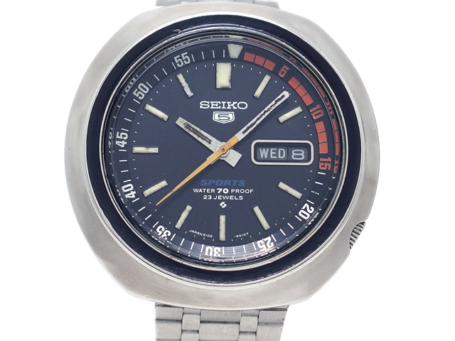 SEIKO 5自動巻き スポーツ　6106-6410 ビンテージ　稼働 腕時計 SEIKO 5 sports 6106-6410 レトロ ビンテージ 自動巻