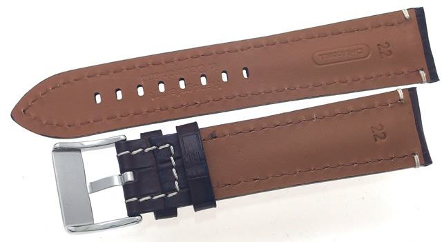 【ディモデル】 BALI CHRONO（バリ・クロノ）ダークブラウン 型押し カーフ（牛革） 時計ベルト