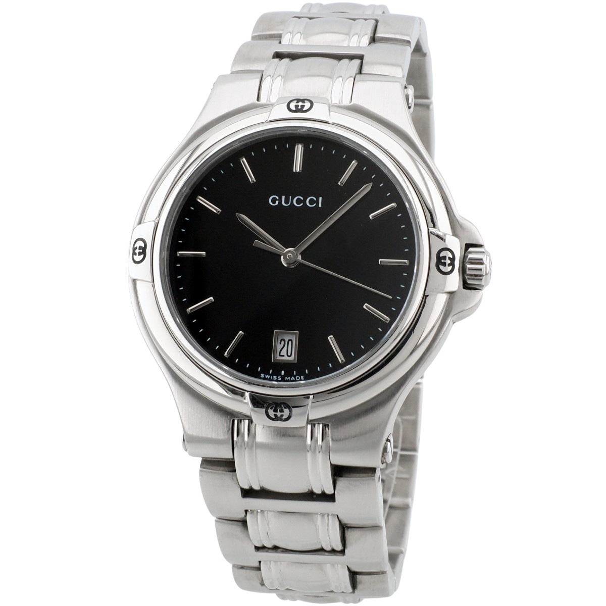 GUCCI グッチ 9040M 35mm メンズ 黒文字盤 クオーツ 2000年代 USED