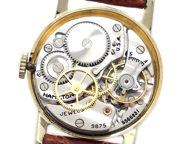 ハミルトン 14K Cal.987S 17石手巻 OH済 1940年代