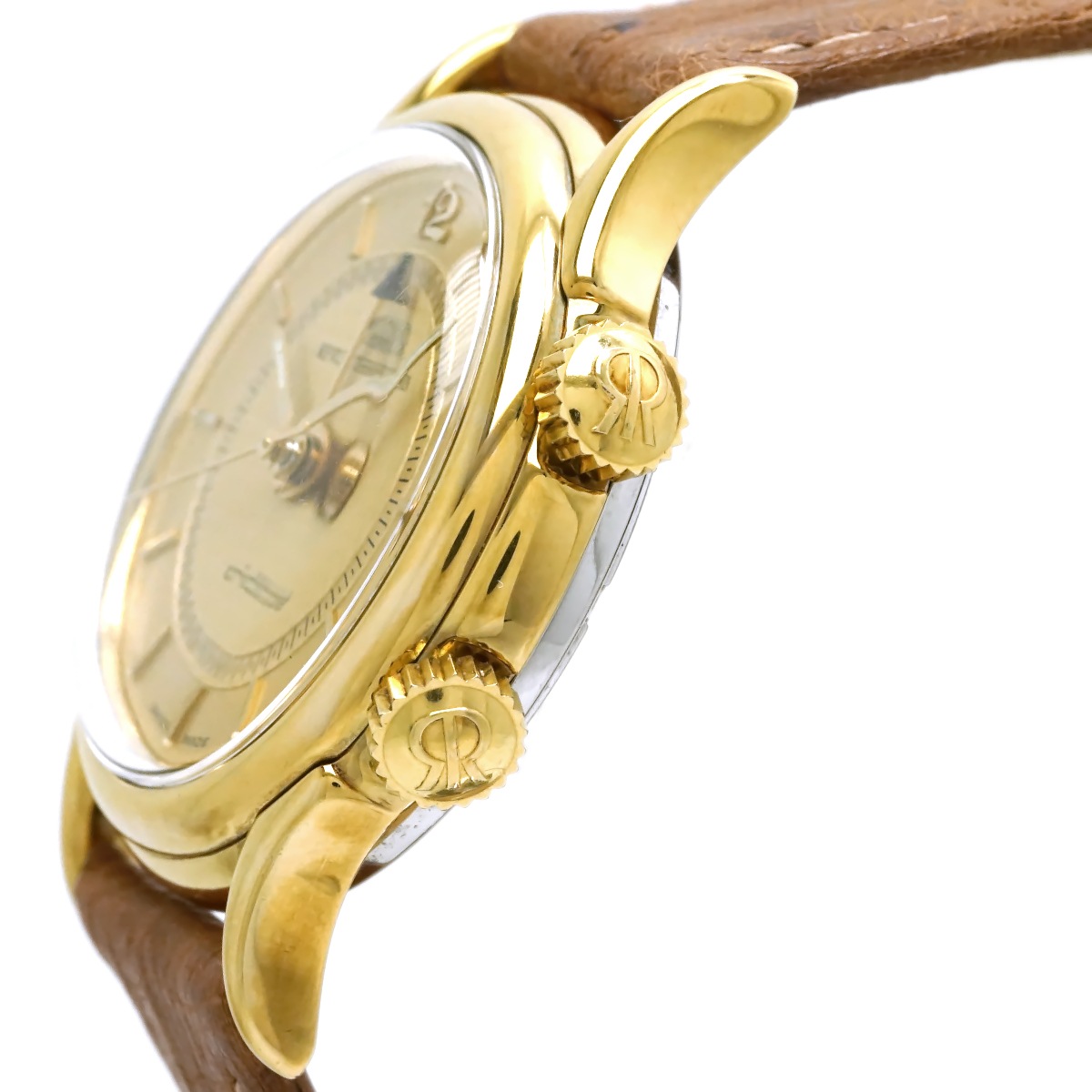 レビュートーメン クリケット 7922001 金メッキ アラーム機能付き Cal.AS1930 17石 手巻 OH済 USED