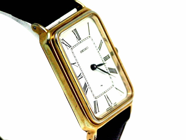 SEIKO シャリオ　スクエア　レクタンギュラー　金黒 SEIKO シャリオスクエアレクタンギュラー金黒