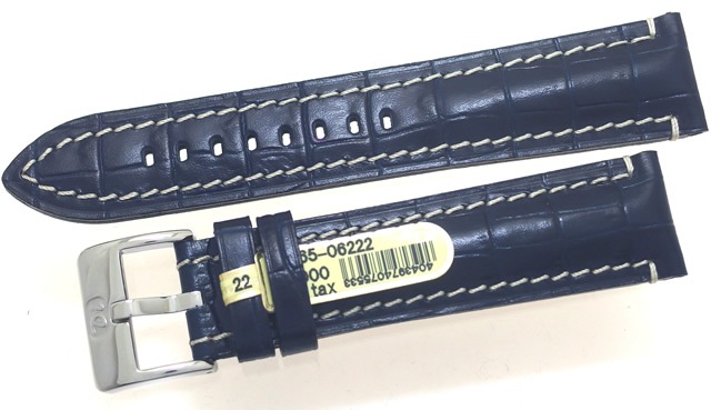 【ディモデル】 BALI CHRONO（バリ・クロノ）ネイビー 型押し カーフ（牛革） 時計ベルト