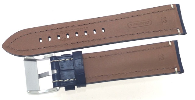 【ディモデル】 BALI CHRONO（バリ・クロノ）ネイビー 型押し カーフ（牛革） 時計ベルト