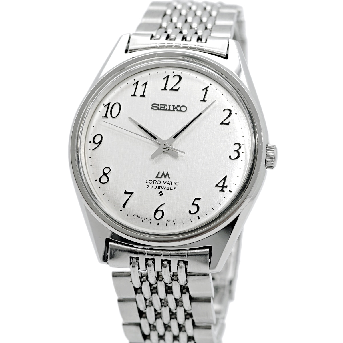 セイコー ロードマチック 5601-9000 絹目文字盤 アラビアインデックス 純正ブレス ノンデイト 自動巻 OH済 昭和50年/1975年製