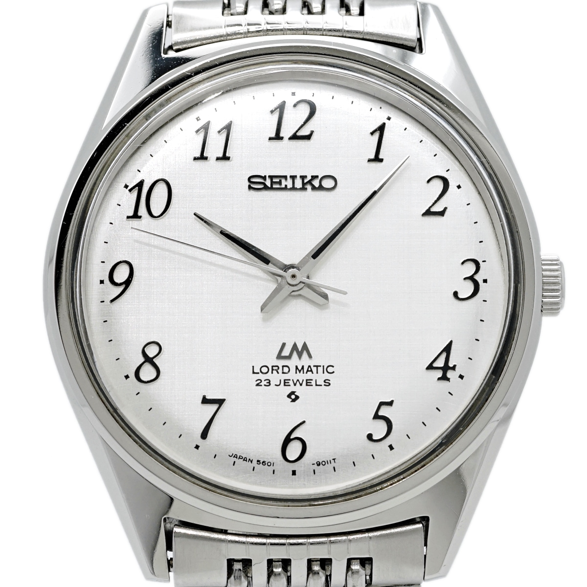 セイコー ロードマチック 5601-9000 絹目文字盤 アラビアインデックス 純正ブレス ノンデイト 自動巻 OH済 昭和50年/1975年製
