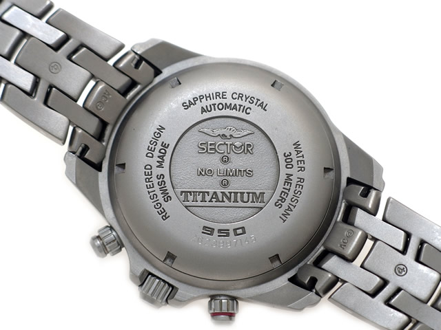 【新品電池】SECTOR 950 チタン クロノグラフ ダイバー 腕時計 S-1254| セクター SECTOR 950 クロノグラフ チタン製 ブルー文字盤