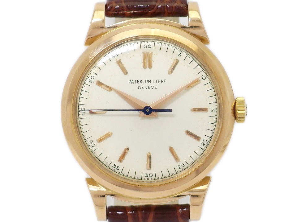 パテックフィリップ カラトラバ Ref.1491 スクロールラグ 18金無垢 ローズゴールド アーカイブ付き Cal.27SC 手巻 OH済 1951年製