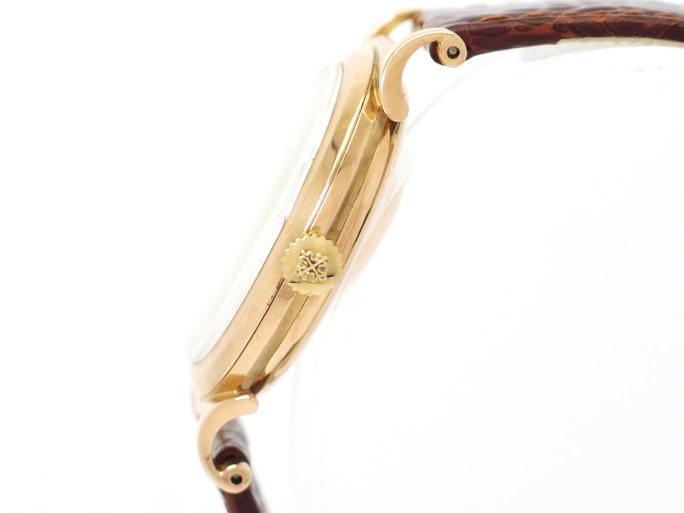 パテックフィリップ カラトラバ Ref.1491 スクロールラグ 18金無垢 ローズゴールド アーカイブ付き Cal.27SC 手巻 OH済 1951年製