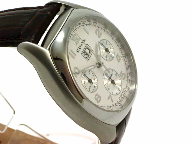 エドックス レクロノグラフ ビッグデイト 自動巻 白文字盤 45001-3AAN 新品
