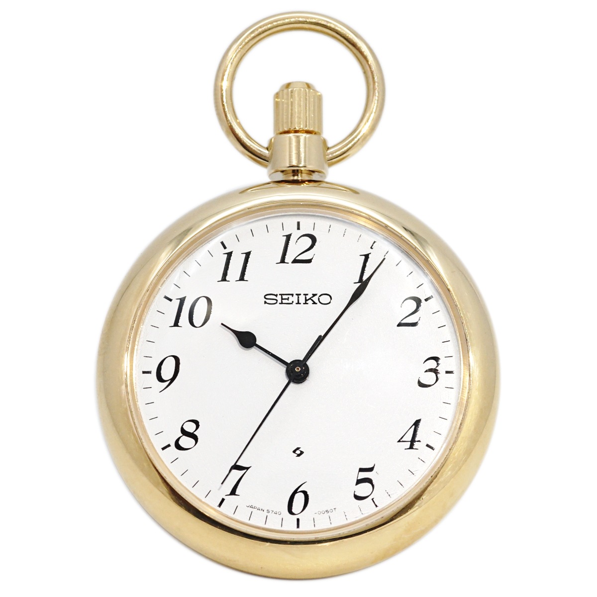 セイコー 懐中時計 5740-0080 金メッキ 10振動 ロードマーベルCal.5740C 手巻 OH済 昭和50年/1975年製