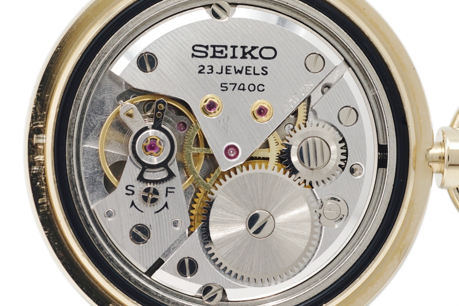 セイコー 懐中時計 5740-0080 金メッキ 10振動 ロードマーベルCal.5740C 手巻 OH済 昭和50年/1975年製