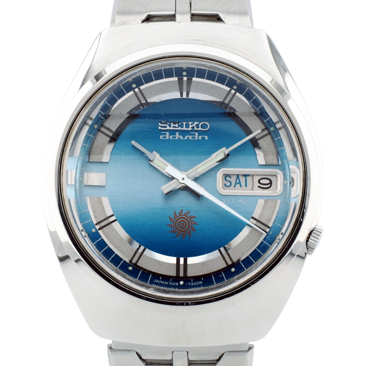 セイコー アドバン 7019-7250 上下非対称ケース 純正ブレス 自動