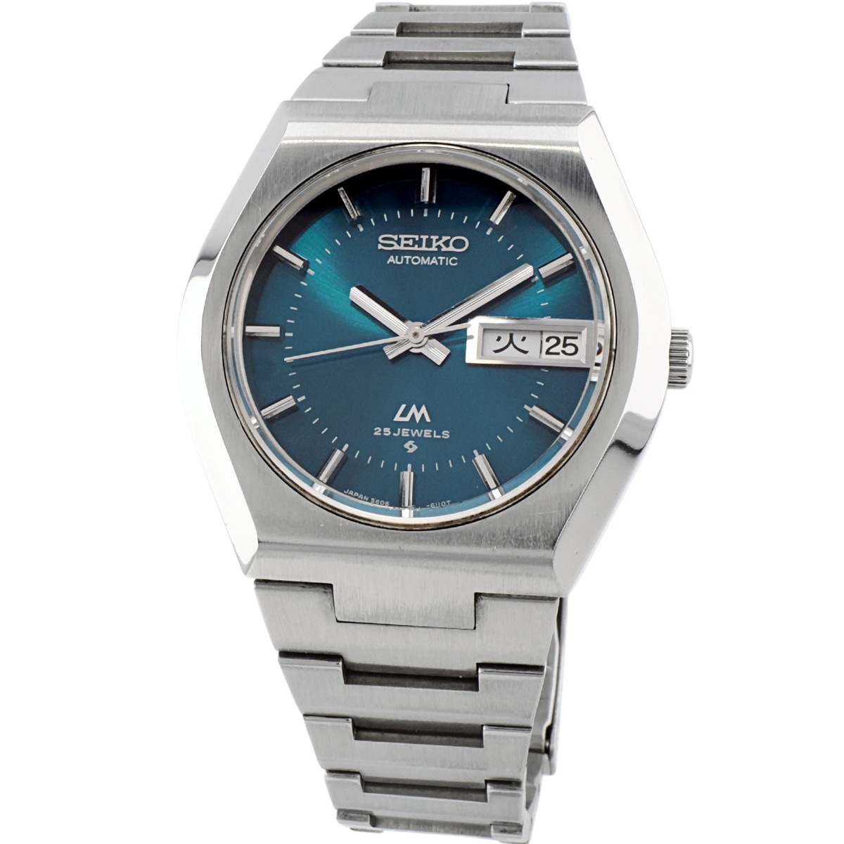 セイコー ロードマチック 5606-6060 スクリューバック 青色文字盤 自動巻 OH済 1973年製