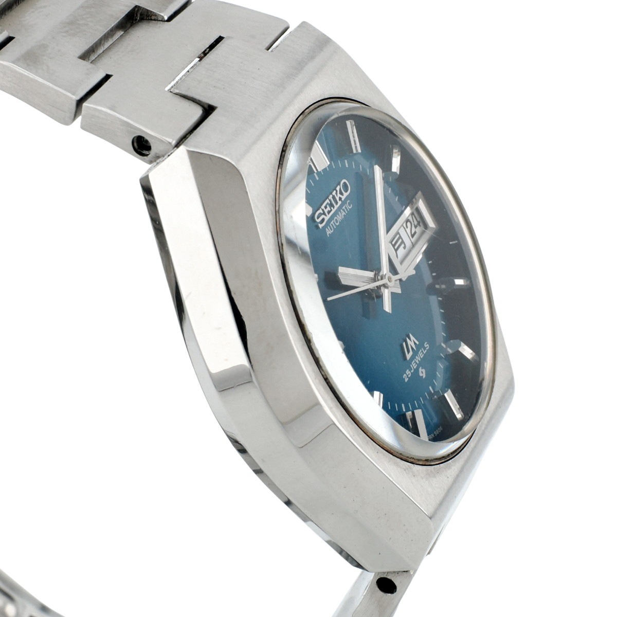 セイコー ロードマチック 5606-6060 スクリューバック 青色文字盤 自動巻 OH済 1973年製