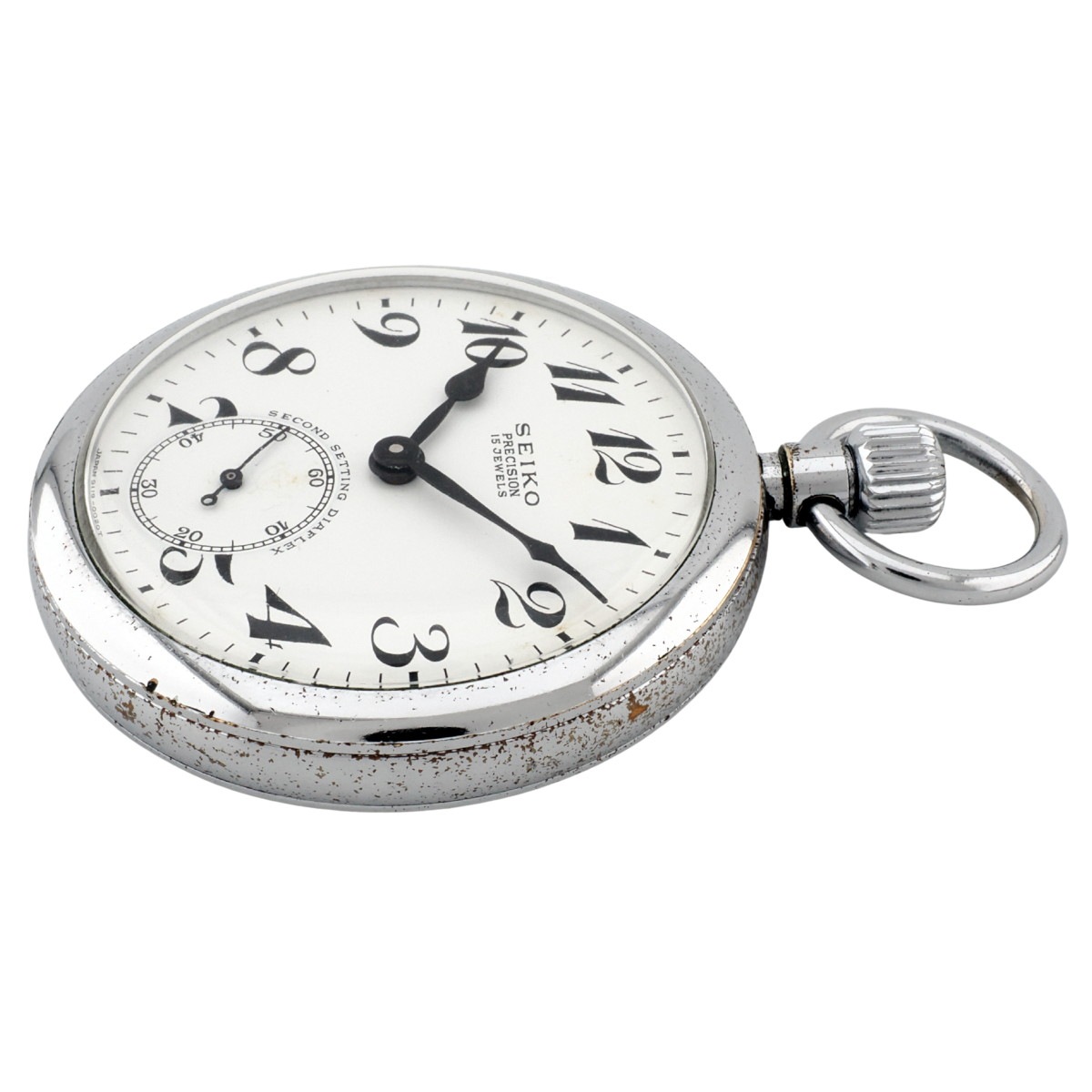 セイコー プレシジョン 懐中時計 91-0020 鉄道時計 門鉄 15石手巻 OH済 1968年製