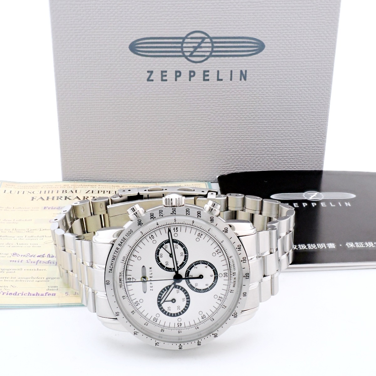 ツェッペリン 100周年記念シリーズ 日本限定 クロノグラフ 8894M-1 クオーツ USED