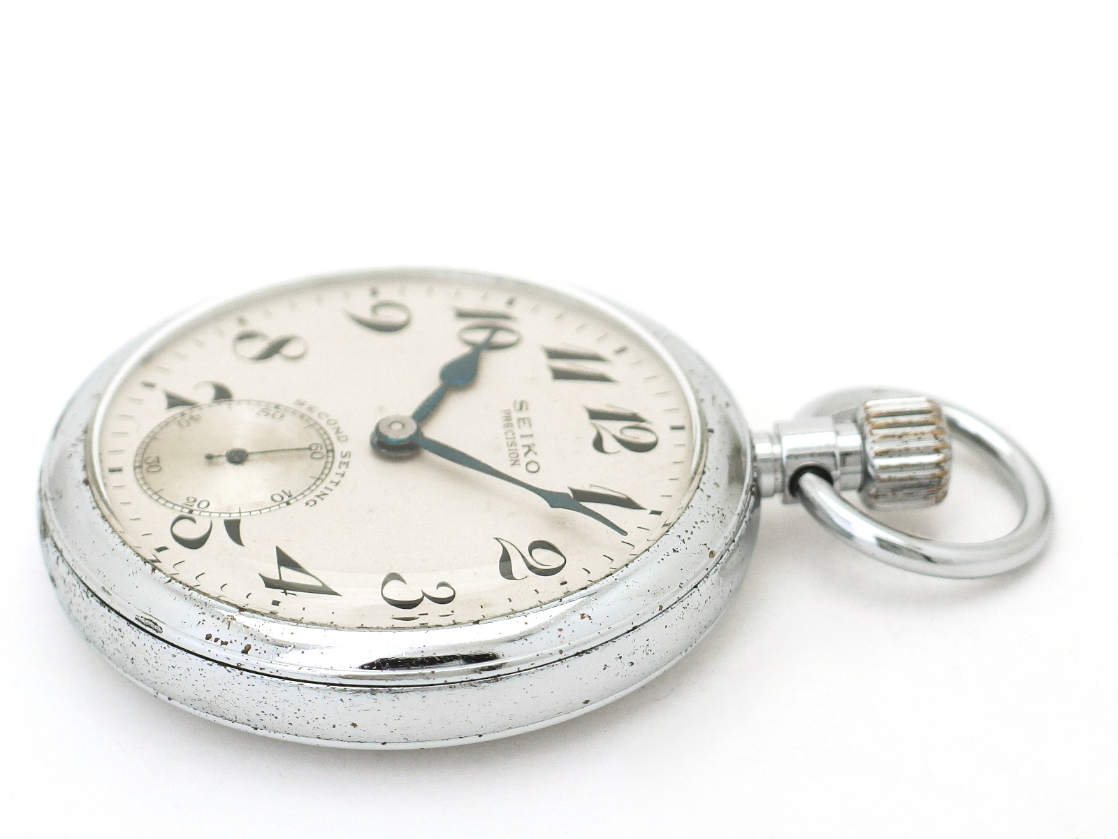 19セイコープレジョン手巻き懐中時計　セコンドセッティング　中古稼働品 19セイコープレジョン手巻き懐中時計 セコンドセッティング 中古稼働品