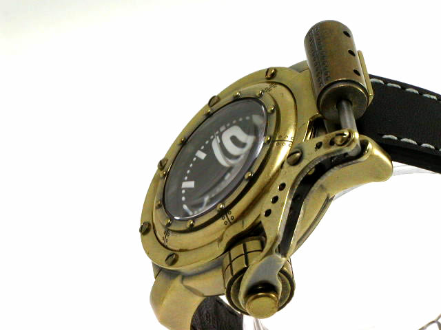 レトレック R-005 真鍮風レトロ仕上げ 船舶窓風 自動巻 ブラックダイヤル ドイツ製 新品