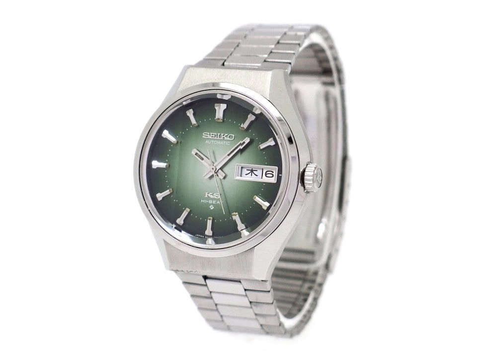 キングセイコー 5626-7200 グリーン文字盤 3面カットガラス 自動巻 OH済 昭和48年製