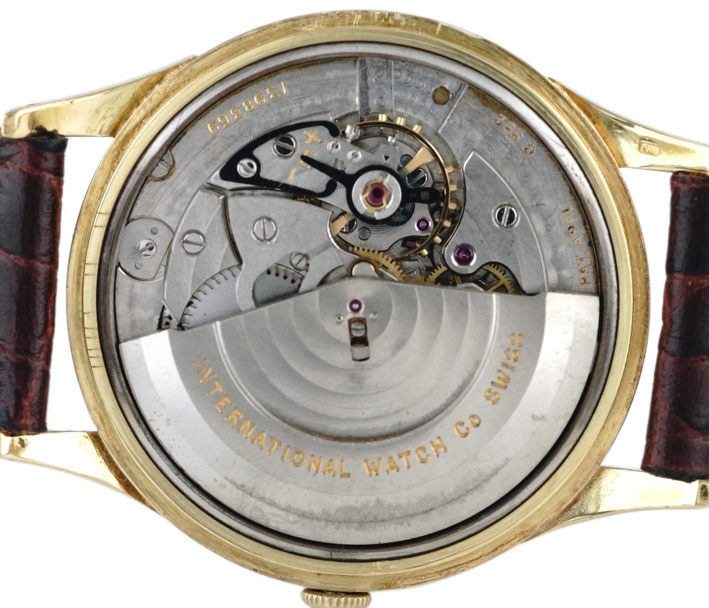 インターナショナル 18金無垢 ラウンドケース Cal.852 自動巻 OH済 1957年製 IWC