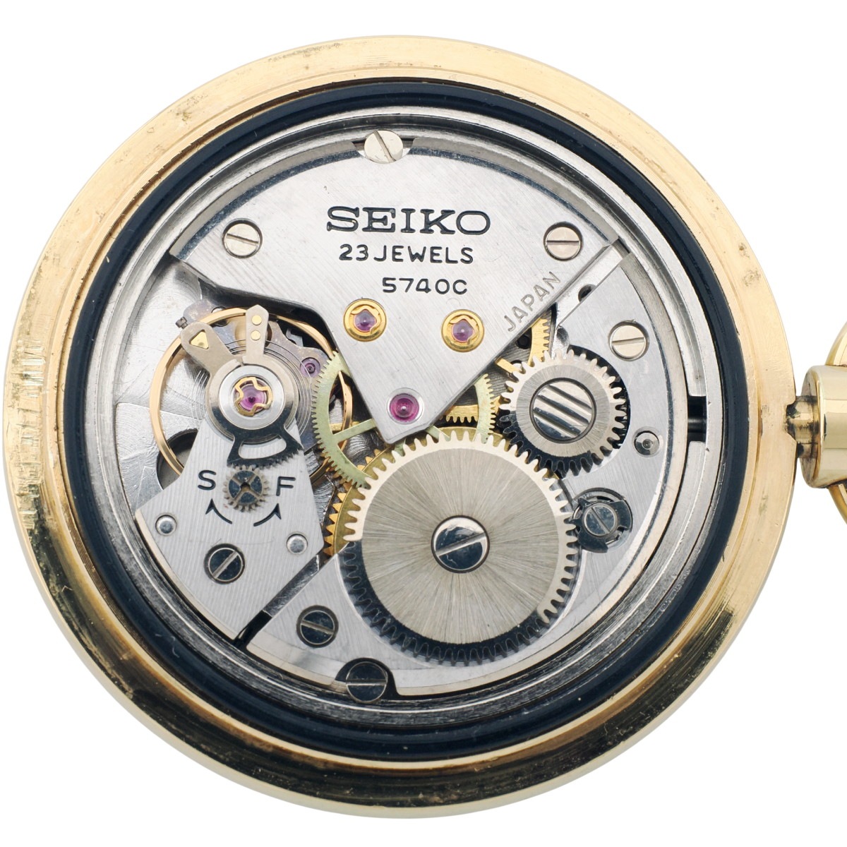 セイコー 懐中時計 5740-0080 金メッキ 10振動 ロードマーベルCal.5740C 手巻 OH済 1977年製（昭和52年）