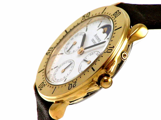 セイコーアベニュー　ムーンフェイス　7f38-6250 電池交換済 セイコーアベニュー ムーンフェイス 7f38-6250 電池交換済 Yahoo