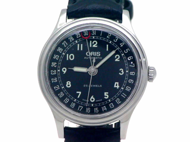 オリス ポインターデイト 654 7478 黒文字盤 自動巻 OH済 USED