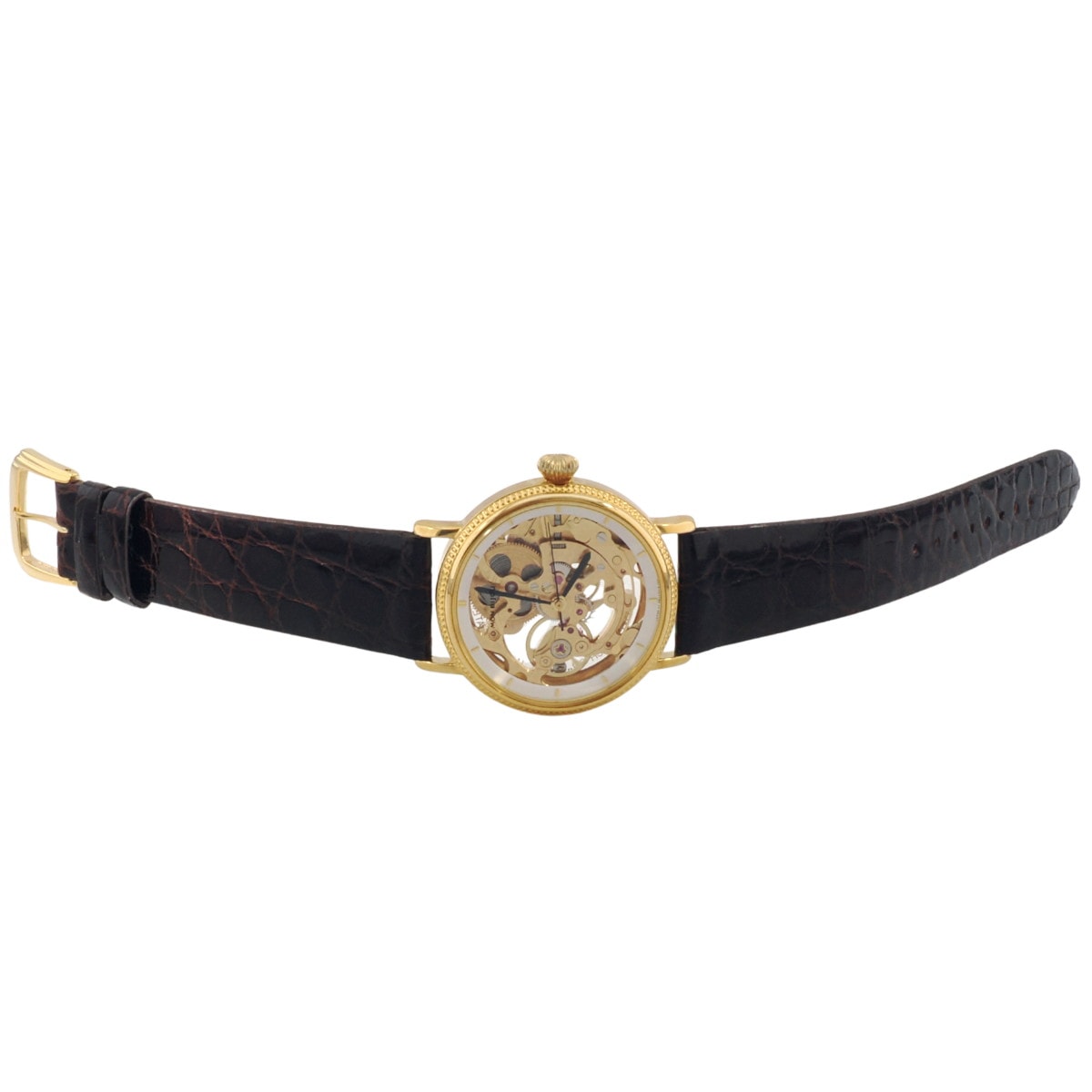 【2026年4月メーカーOH済】オリエント モンビジュ 全面スケルトン 483501-90 CS 手巻き SEIKO製ワニ革新品装着 保証書付（1993年）