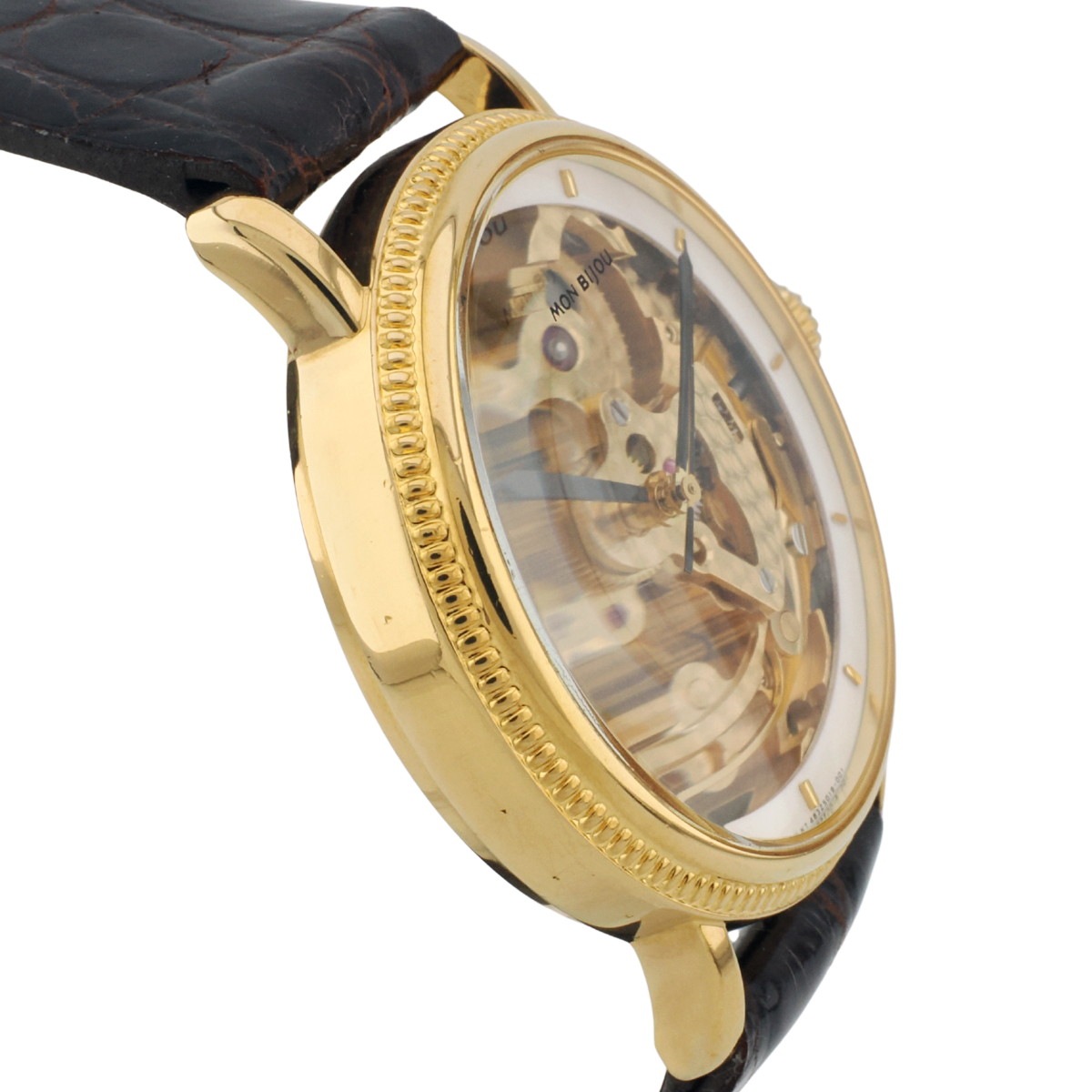 【2026年4月メーカーOH済】オリエント モンビジュ 全面スケルトン 483501-90 CS 手巻き SEIKO製ワニ革新品装着 保証書付（1993年）