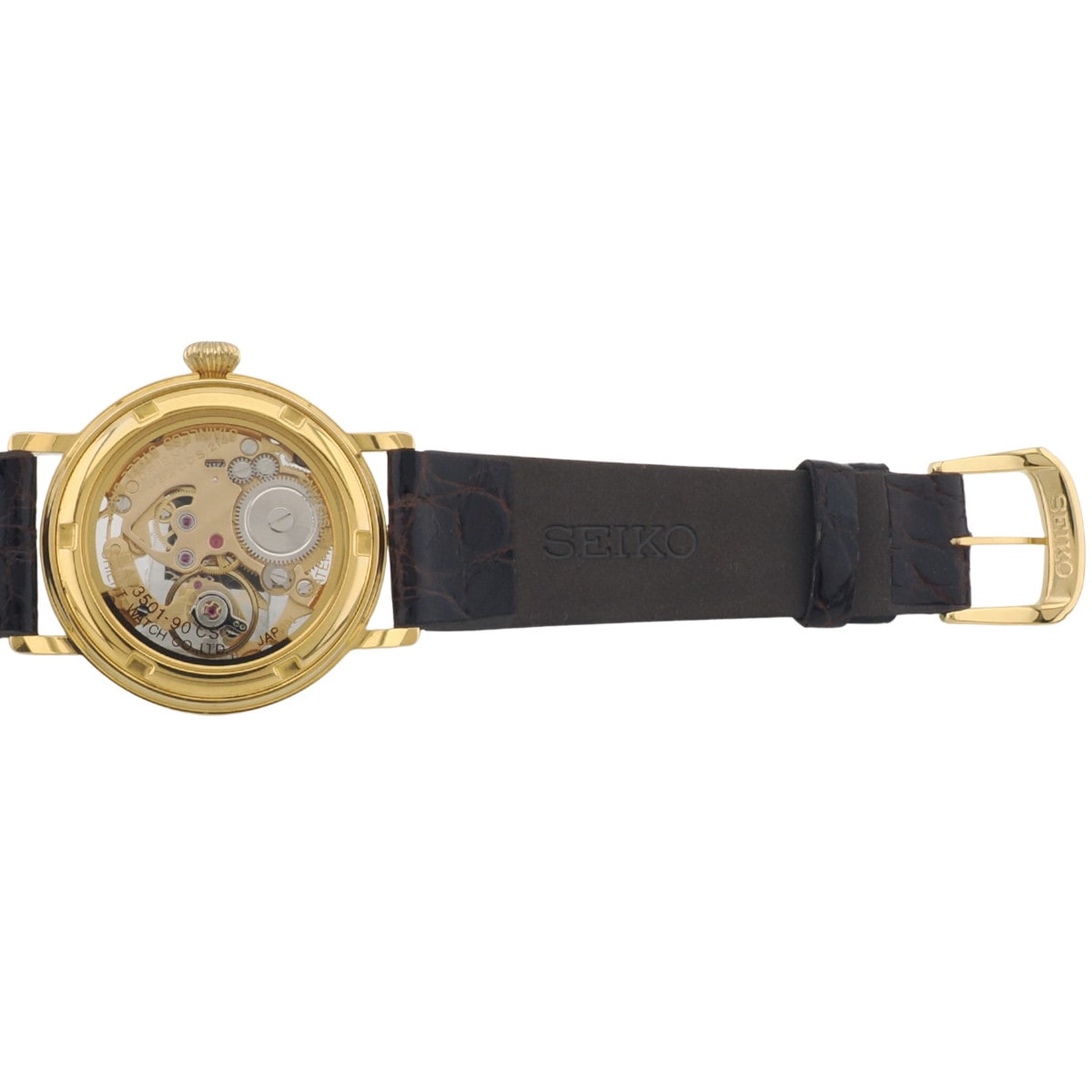 【2026年4月メーカーOH済】オリエント モンビジュ 全面スケルトン 483501-90 CS 手巻き SEIKO製ワニ革新品装着 保証書付（1993年）