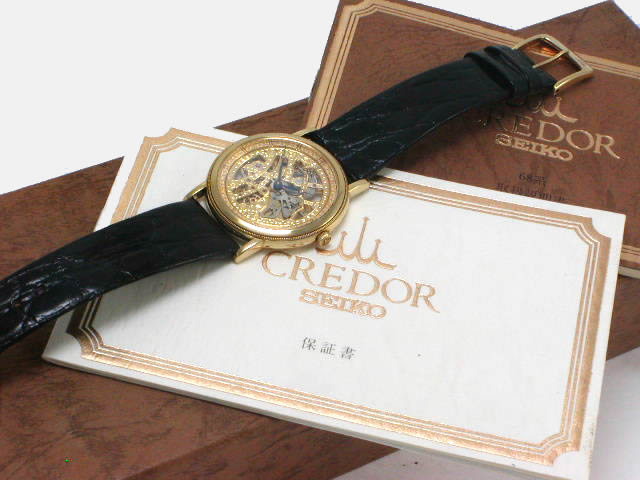 セイコー クレドール GBBD998 18KYG スケルトン 手巻 OH済 1996年 USED