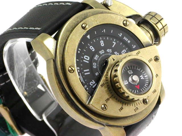 レトレック R-001 コンパス 真鍮風レトロ仕上げ 自動巻 ブラックダイヤル ドイツ製 新品