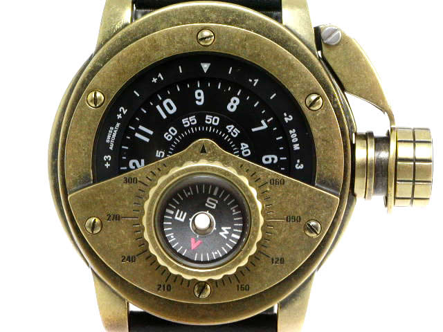 レトレック R-001 コンパス 真鍮風レトロ仕上げ 自動巻 ブラックダイヤル ドイツ製 新品