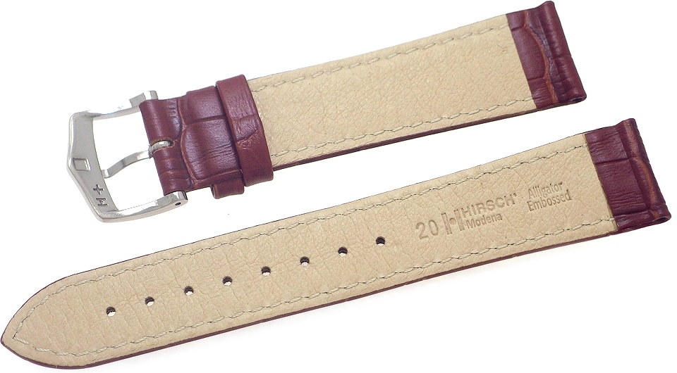 【ヒルシュ】 MODENA(モデナ) ゴールドブラウン カーフレザー アリゲーター型押 時計ベルト