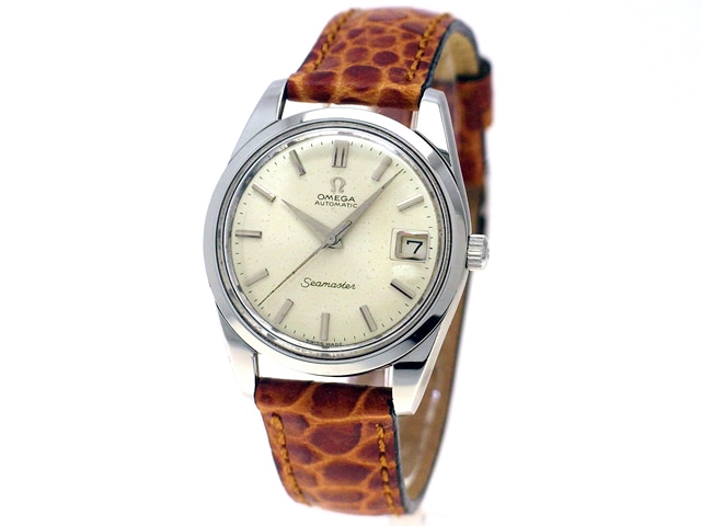 オメガ OMEGA 166.010 シーマスター デイト オメガ シーマスター 166.010-67 クロスライン シルバー文字盤 ライス