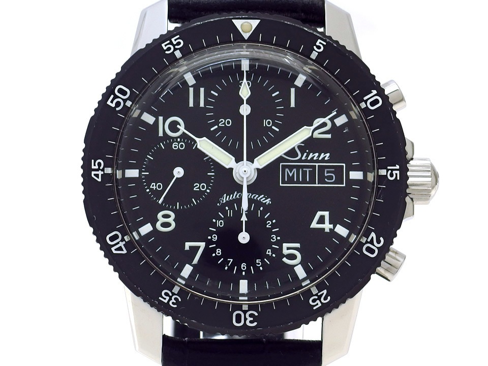 ジン SINN 103.A クロノグラフ デイト ブラックSS メンズ 自動巻き ジン 103.031 クロノグラフ デイデイト 103.B.AUTO 自動巻 USED Sinn