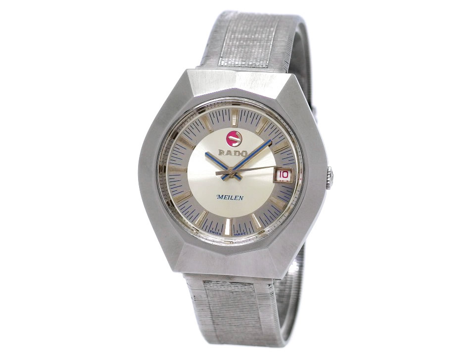 ラドー MEILEN 633.3111.4 ７面カット風防 純正ブレスレット Cal.2824 25石 自動巻 OH済 1970年代
