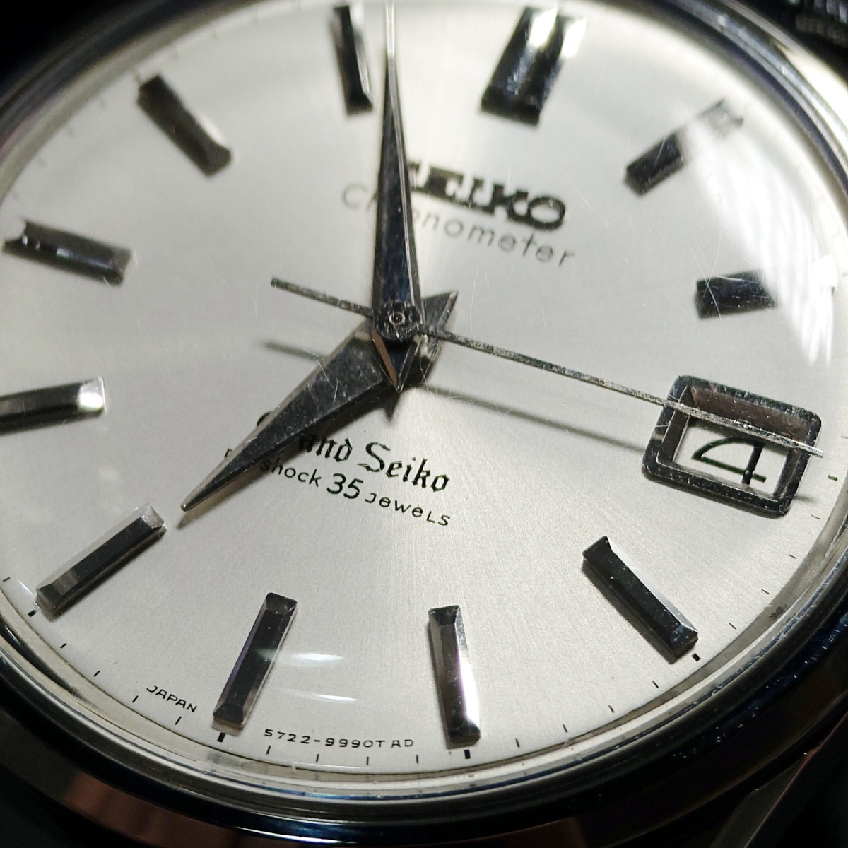グランドセイコー セカンドモデル 5722-9990 ライオンメダリオン W SEIKOリューズ 手巻 OH済 昭和40年/1965年製