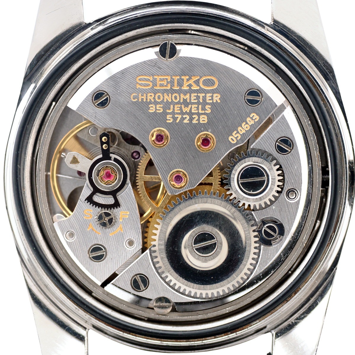 グランドセイコー セカンドモデル 5722-9990 ライオンメダリオン W SEIKOリューズ 手巻 OH済 昭和40年/1965年製