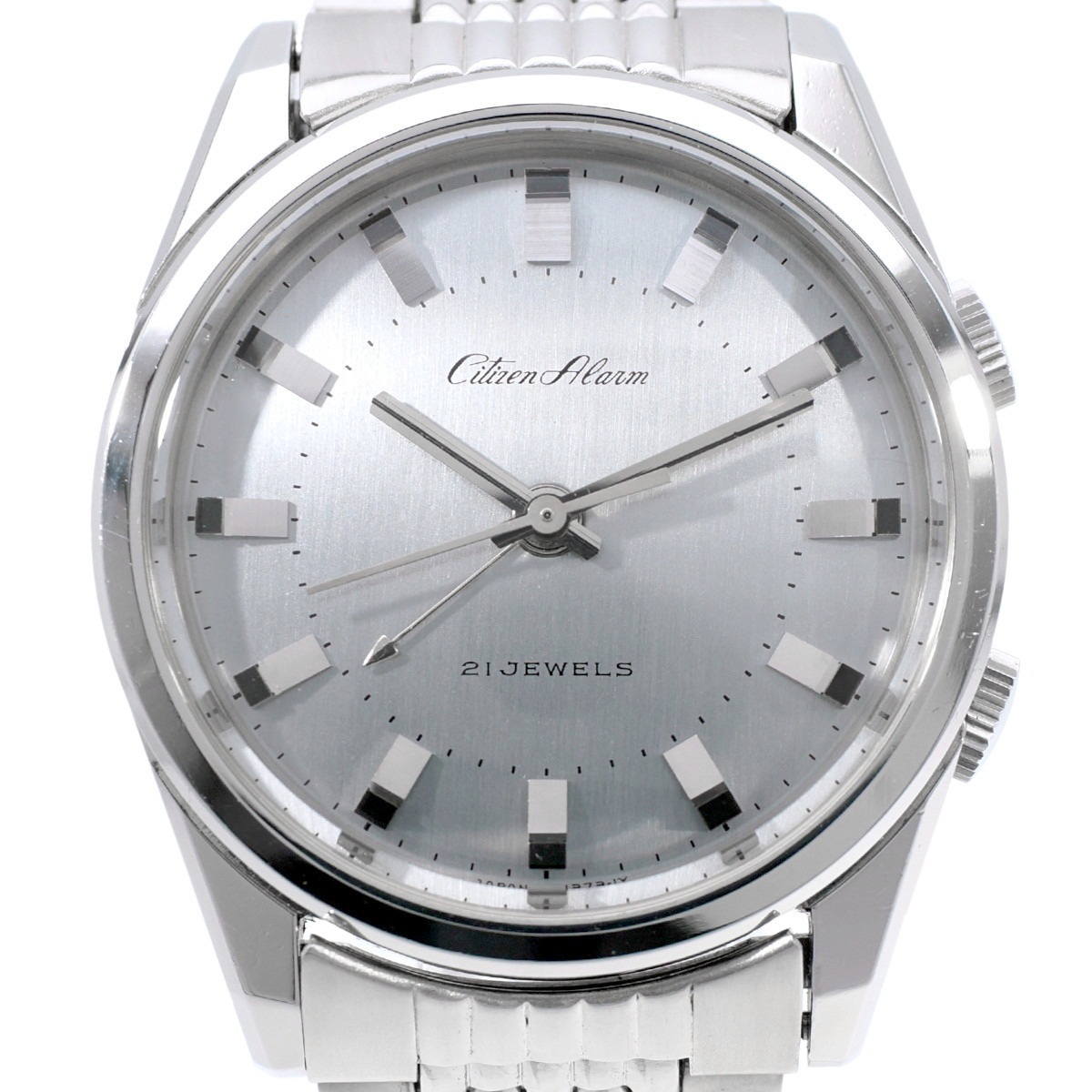 シチズン アラーム ALOS 3002-Y 水色文字盤 純正ブレスレット Cal.9812 21石 手巻 OH済 1968年製（昭和43年）