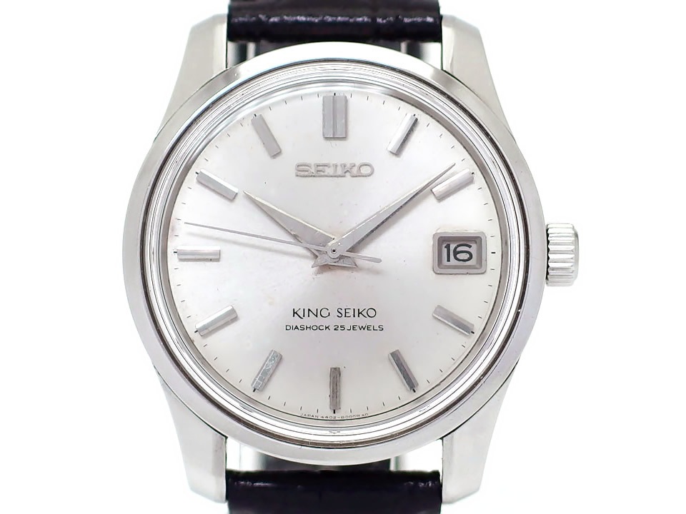 キングセイコー 4402-8000 前期型 盾メダリオン 純正KS尾錠付き 手巻 OH済 昭和40年製